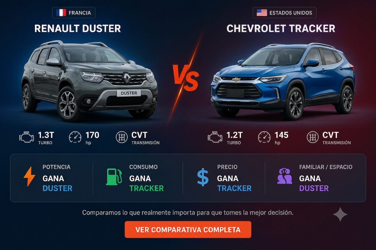 Renault Duster vs Chevrolet Tracker — Comparativa Comparativo Tu Carro Colombia